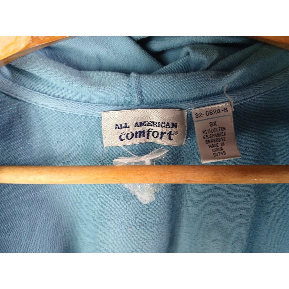 All American Comfort Womens Blue Button Front Jacket Pockets Size 3X Plus - Picture 6 of 11